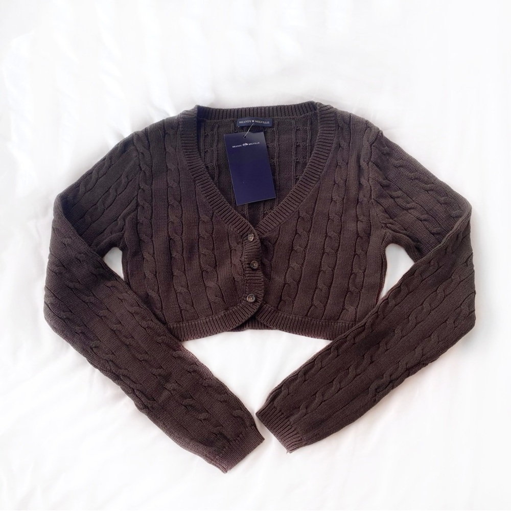 Brandy Melville Brown Mini Cardigan